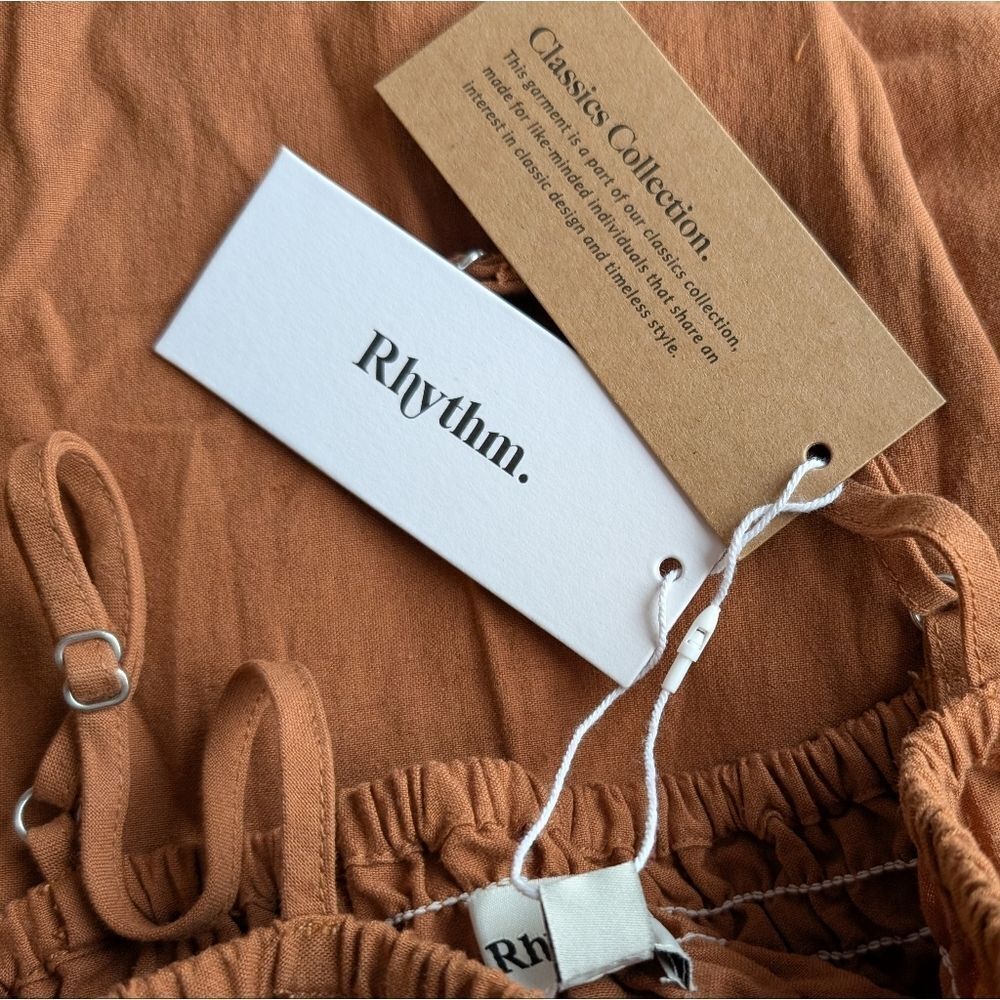 Rhythm Rust Smocked Strap Midi in Burnt Orange - Picture 10 of 13